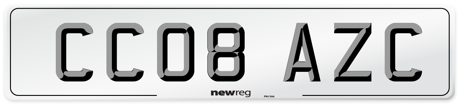 CC08 AZC Number Plate from New Reg